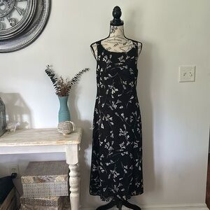 Vintage Petite Sophisticate Floral Textured Midi Dress Women's size 4